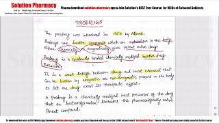 Topic 19 Prodrugs Part 01  Introduction Classification and Ideal Properties of Prodrugs [upl. by Ilrac]