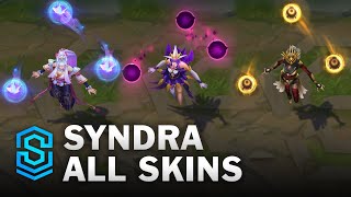 Syndra All Skins  Syndra Midscope Update  League Of Legends [upl. by Solnit]