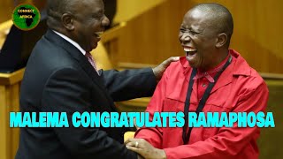 JULIUS MALEMA CONGRATULATES CYRIL RAMPAPHOSA [upl. by Olaznog]