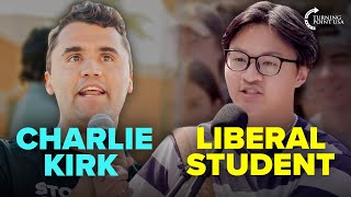 Charlie Kirk CALLS OUT Liberal Student For Calling Him A Fascist 👀🔥 [upl. by Collins]