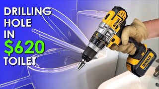 Best Way to Drill Porcelain  Wet Hole Saw for Tiles construction remodeling diy [upl. by Edalb]