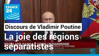 Crise ukrainienne  après le discours de V Poutine la joie dans les régions séparatistes prorusses [upl. by Leventhal501]