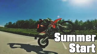 Summer Start  KTM  Burnout  Wheelie  Sx 50 senda 50  Beta [upl. by Annavaj]