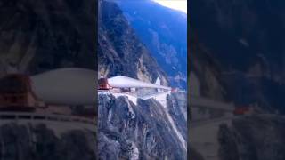 Huge wind turbine blade being transported over the edgeSichuan [upl. by Ennalyrehc857]