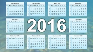 Calendar 2016 [upl. by Johst]