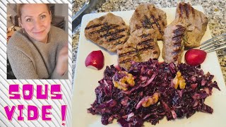 SOOOO ZART Rinderfiletsteaks SousVide mit Rotkohlsalat Thermomix Rezept [upl. by Baptlsta]