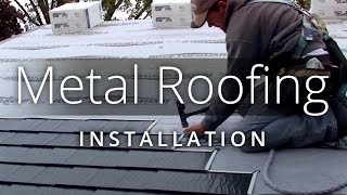 Retired 2014 Single Tab Design Interlock® Metal Roofing Shingles Installation [upl. by Yrojram]