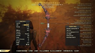 Using Workers Red Redemption bow to Solo Fasnacht  Fallout 76 [upl. by Mulvihill]