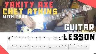 Yakity Axe Chet Atkins Guitar Lesson with Tabs  Benny Hill TV Show Theme Song Italia Maranello [upl. by Wolsniw]