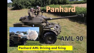 Panhard AML 90 AML90 armoured car driving and firing video Vehicle blindee a France [upl. by Christalle]