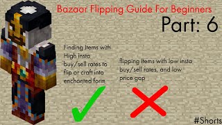 Bazaar Flipping Guide For Beginners Part 6 Hypixel Skyblock shorts [upl. by Trill]