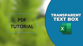 How to make text box background transparent in Excel [upl. by Ramad]