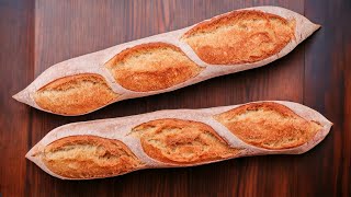 How to Make Beautiful Crispy amp Flavourful NoKnead Baguettes [upl. by Yendirb]