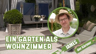 Natursteinterrasse Holzdeck und Wasserbecken – Entspannung pur I James der Gärtner [upl. by Enom]