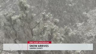 Snow starts falling in Larimer County with a winter storm predicted to bring feet in some areas [upl. by Enomahs]