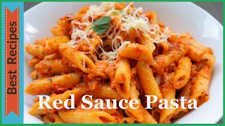 Red Sauce Pasta Hindi  रेड सॉस पास्ता  How to make Red Sauce Pasta  Red pasta with cream cheese [upl. by Lednor]