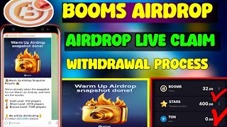 BOOMS Airdrop Live Claim l Booms Withdrawal process l Boom token Distribution l Booms Token Claim [upl. by Maynard812]