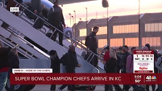 Chiefs land in KC after Super Bowl LVIII [upl. by Auberbach]