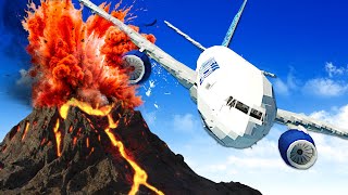 VOLCANO CAUSES PLANE CRASH Stormworks [upl. by Sheepshanks]