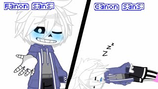 Fanon sans VS Canon sans meme Undertale Gacha Club ❤️💙 [upl. by Eicnahc]