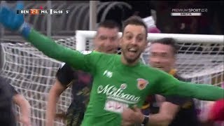 Gol storico del Benevento pareggio al 95 del portiere Brignoli Benevento vs Milan 22 [upl. by Nidnarb]