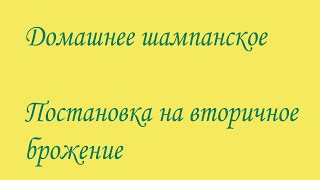 Шампанское в домашних условиях Вторичное брожение [upl. by Scoter]