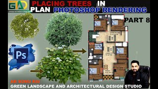 PART 8 PLACING TREES IN PLAN PHOTOSHOP RENDERING photoshoprenderingarchitecture [upl. by Brawner870]