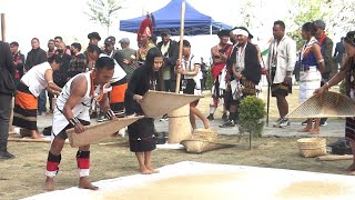 Naga traditional rice husking competition at Hornbill festival 2023 [upl. by Auqinahs]