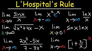 Lhospitals Rule Indeterminate Forms Limits at Infinity Ln Trig amp Exponential Functions Calculus [upl. by Nanfa205]