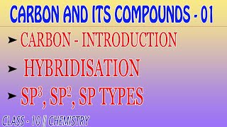 CARBON AND COMPOUNDS 01  HYBRIDISATION  CLASS 10  CHEMISTRY [upl. by Perr]