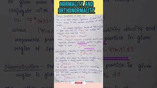 Normality and Orthonormality  NormalisedOrthonormalised func Physical significance of wave func [upl. by Nivra]