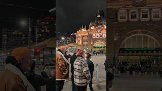 Flinders Street Melbourne travel melbournebusker streetphotography australiancity kpop [upl. by Frager60]