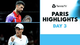 Djokovic Takes On Etcheverry Sinner Medvedev amp More Feature  Paris 2023 Highlights Day 3 [upl. by Assenar]