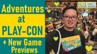 Adventures at PLAYCON  New Board Game Previews [upl. by Ainslie]