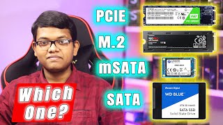 PCIE Vs M2 Vs NVME Vs mSATA Vs SATA SSD Choose Wisely Hindi [upl. by Scuram]