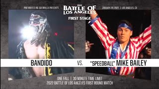 Bandido vs quotSpeedballquot Mike Bailey  PWG BOLA 2022  FULL MATCH [upl. by Todhunter]