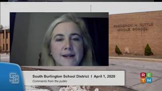 South Burlington School Board Meeting April 1 2020 [upl. by Fabrianna]