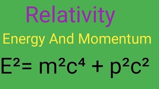 Relativistic Energy Momentum Relation  Relativistic Energy And Relativistic Momentum relativity [upl. by Orlov11]