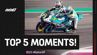 Top 5 Moto3™ Moments 🏆  2023 QatarGP [upl. by Yancey]