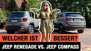 Jeep Renegade vs Jeep Compass Welcher ist besser🤔🦅 Review  Test  Plugin Hybrid  Trailhawk [upl. by Wehtam]