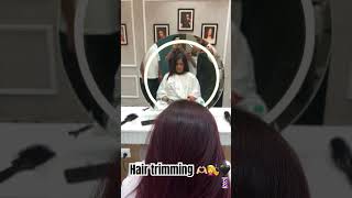 Hair trimming 🖤💈😍🫶🏻💇‍♀️ hair follow hairstyle haircut hairstyles salonlife salon [upl. by Ahsram717]