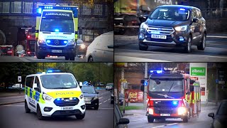 British Emergency Vehicles Responding  Police Ambulance amp Fire with Lights and Sirens Compilation [upl. by Grossman470]