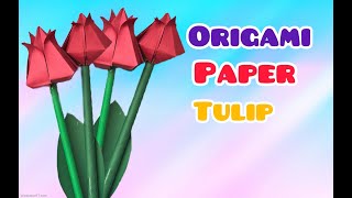 DIY paper TulipEasy origami tulipDIY tulip flower [upl. by Jacob]