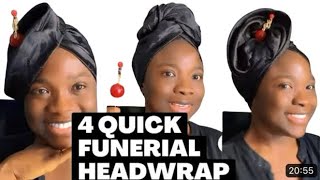 4 Easy amp Quick Funeral GhanaHeadwrap Tutorial Braids Locs  Headscarf [upl. by Pampuch276]