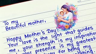 Mothers day card writing  Happy mothers day 2024  Mothers day writing  Mothers day letter [upl. by Yanarp]