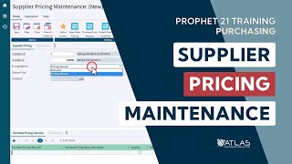 Prophet 21 Training and How To  Supplier Pricing Maintenance [upl. by Kilbride]