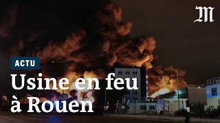 Incendie dans une usine chimique Lubrizol à Rouen [upl. by Haggai470]