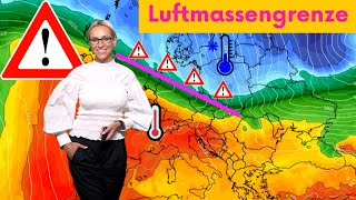 Krasse Wetterzweiteilung Luftmassengrenze über Deutschland Astreines Badewetter vs Starkregen [upl. by Jonina215]