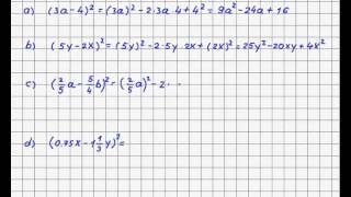 Instrukcije iz matematike  Kvadrat binoma kvadrat razlike [upl. by Panchito339]