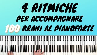 4 Ritmiche per Accompagnare più di 100 canzoni Lezione Pianoforte [upl. by Di]